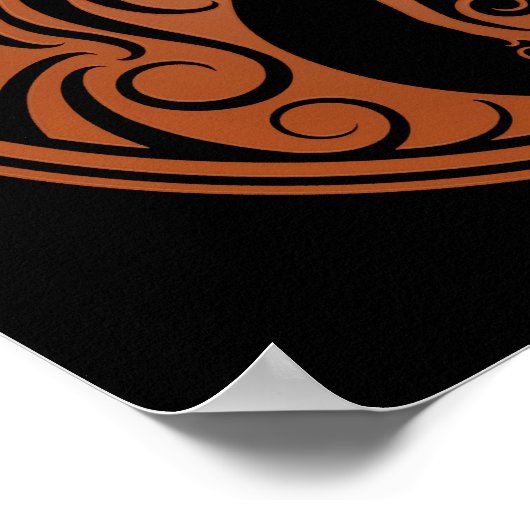 Bruine en zwarte Yin Yang Cats Poster (Hoek)