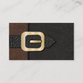 Bruine en zwarte zadeltas visitekaartje (Achterkant)