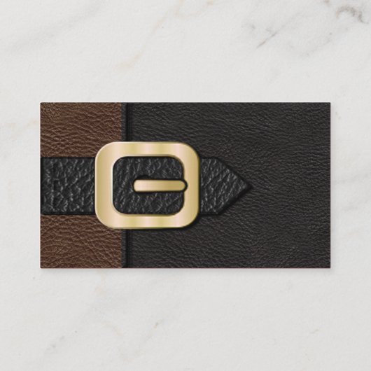 Bruine en zwarte zadeltas visitekaartje (Achterkant)