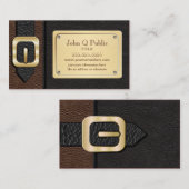 Bruine en zwarte zadeltas visitekaartje (Voorkant / Achterkant)