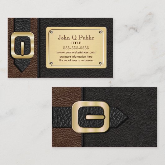 Bruine en zwarte zadeltas visitekaartje (Voorkant / Achterkant)