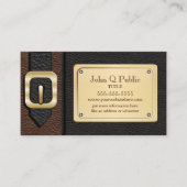 Bruine en zwarte zadeltas visitekaartje (Voorkant)