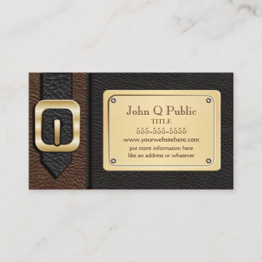 Bruine en zwarte zadeltas visitekaartje (Voorkant)