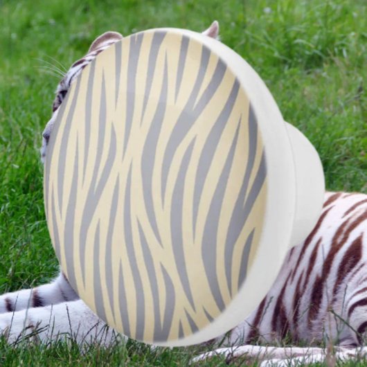 Bruine en zwarte zebra gestreepte keramische knop