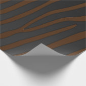 Bruine en Zwarte Zebra Strepen Dierenprint Cadeaupapier (Hoek)