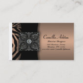 Bruine en zwarte Zebra Visitekaartjes (Achterkant)