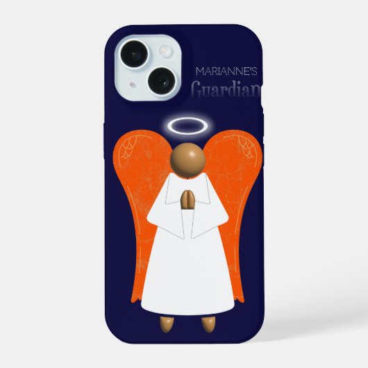 Bruine engel, beschermengel iPhone 15 case (Achterkant)