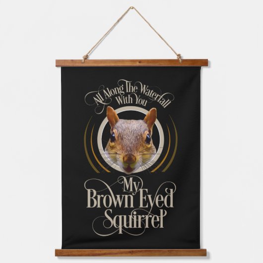 Bruine eogige eekhoorn - grappige eekhoornminnaar hangend wandkleed (Voorkant)