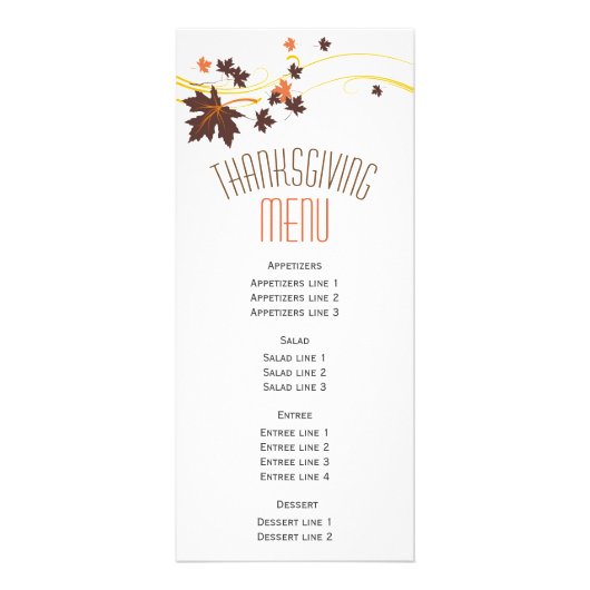 Bruine esdoorn laat elegante herfst Thanksgiving m Reclamekaart (Voorkant)