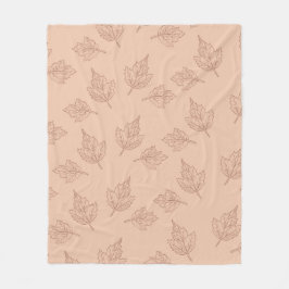 Bruine esdoorn verlaat tropische botanische herfst fleece deken