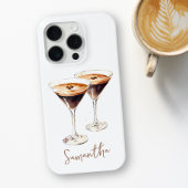 Bruine Espresso Martini Coffee Cocktail Aangepaste iPhone Hoesje