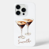 Bruine Espresso Martini Koffie Cocktail Aangepaste Case-Mate iPhone Case (Achterkant)