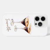 Bruine Espresso Martini Koffie Cocktail Aangepaste Case-Mate iPhone Case (Achterkant (horizontaal))