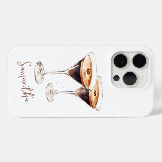 Bruine Espresso Martini Koffie Cocktail Aangepaste Case-Mate iPhone Case (Achterkant (horizontaal))