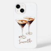 Bruine Espresso Martini Koffie Cocktail Aangepaste Case-Mate iPhone Case (Achterkant)