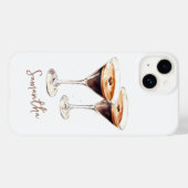 Bruine Espresso Martini Koffie Cocktail Aangepaste Case-Mate iPhone Case (Achterkant (horizontaal))