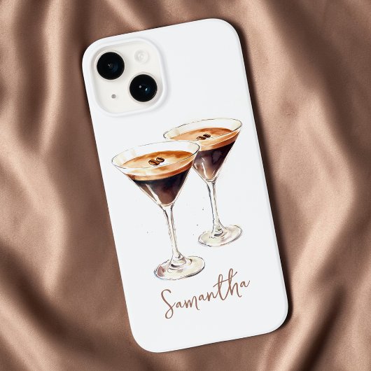 Bruine Espresso Martini Koffie Cocktail Aangepaste Case-Mate iPhone Case
