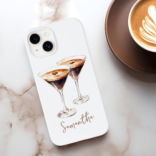 Bruine Espresso Martini Koffie Cocktail Aangepaste Case-Mate iPhone Case