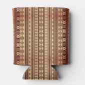 Bruine etnische textuur blikjeskoeler (Achterkant)