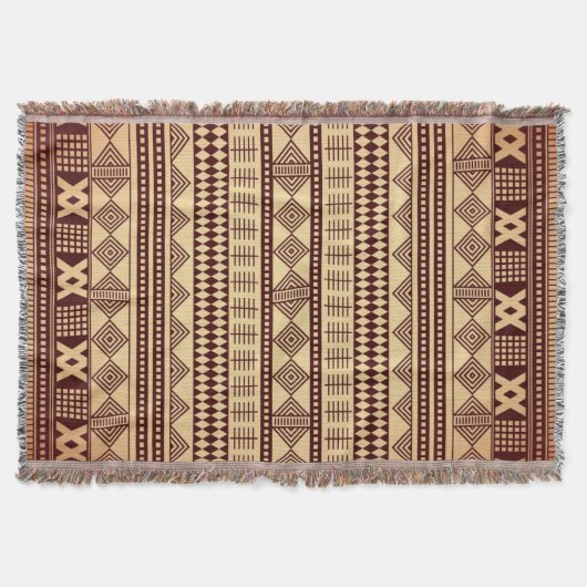 Bruine etnische textuur deken (Voorkant)