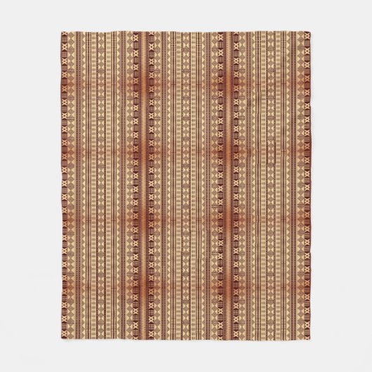 Bruine etnische textuur fleece deken (Voorkant)