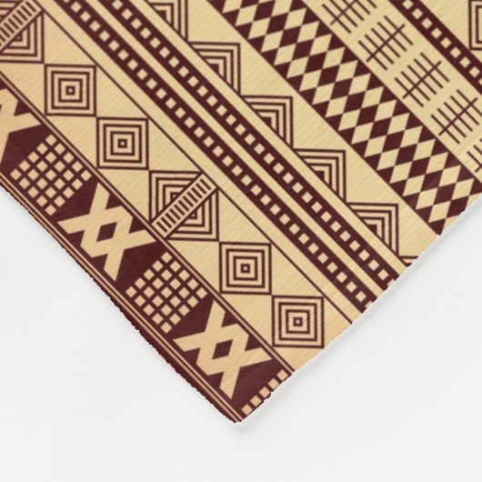 Bruine etnische textuur fleece deken (Hoek)