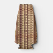 Bruine etnische textuur flesjeskoeler (Voorkant)