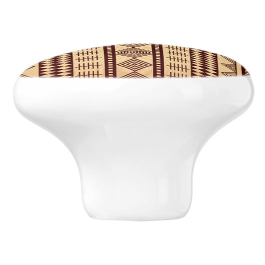 Bruine etnische textuur keramische knop (Zijkant)