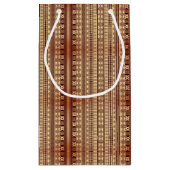 Bruine etnische textuur klein cadeauzakje (Achterkant)