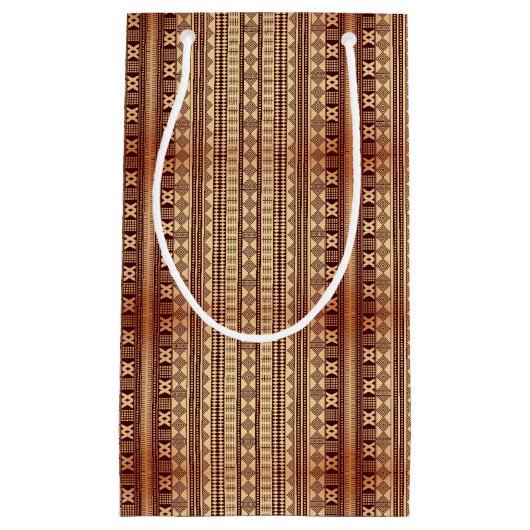 Bruine etnische textuur klein cadeauzakje (Voorkant)