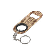 Bruine etnische textuur mini flessenopener (Achterkant Gekanteld)