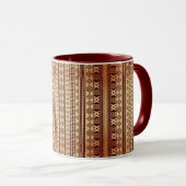 Bruine etnische textuur mok (Voorkant rechts)