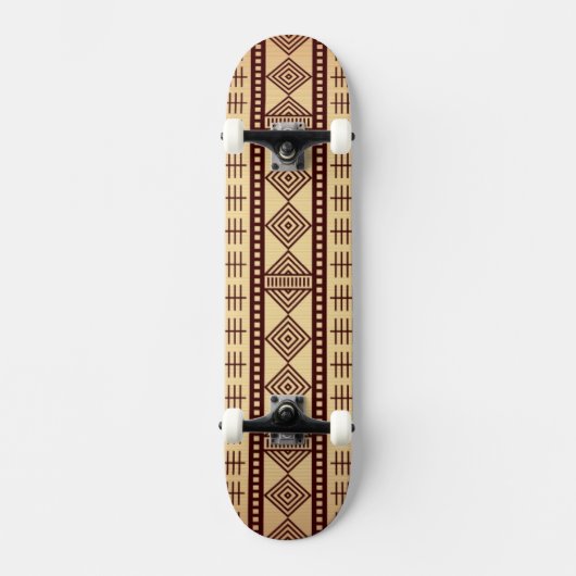 Bruine etnische textuur persoonlijk skateboard (Voorkant)