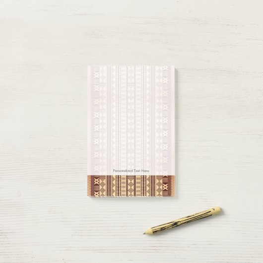 Bruine etnische textuur post-it® notes (Op bureau)