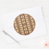 Bruine etnische textuur ronde sticker (Envelop)
