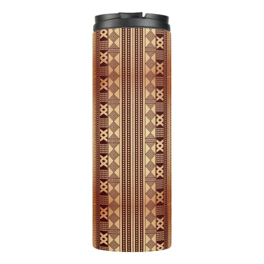 Bruine etnische textuur thermosbeker (Achterkant)