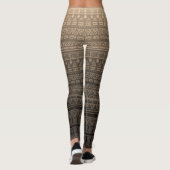 Bruine etnische versiering leggings (Achterkant)