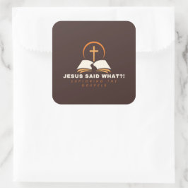 Bruine Evangeliën Gericht  Vierkante Sticker