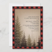 Bruine Evergreen Tree Rustic Play Wedding Kaart (Voorkant)
