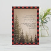 Bruine Evergreen Tree Rustic Play Wedding Kaart (Staand voorkant)