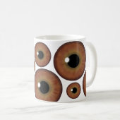 Bruine Eye Iris Cool Custom Mok (Voorkant rechts)