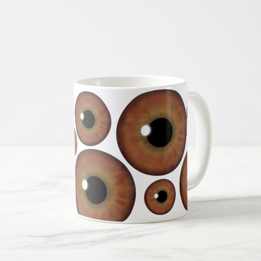 Bruine Eye Iris Cool Custom Mok (Voorkant rechts)