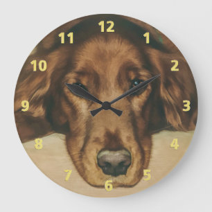Bruine Eyed Golden Irish Dog Grote Klok