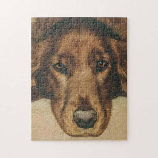 Bruine Eyed Golden Irish Dog Legpuzzel (Verticaal)