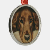 Bruine Eyed Golden Irish Dog Metalen Ornament (Rechts)