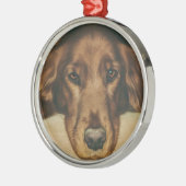 Bruine Eyed Golden Irish Dog Metalen Ornament (Links)