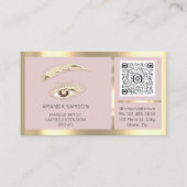 Bruine Eyelash-microblade Qr-code Aftercare Blush Visitekaartje (Voorkant)