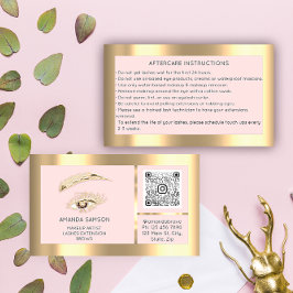 Bruine Eyelash-microblade QrCode Aftercare Visitekaartje