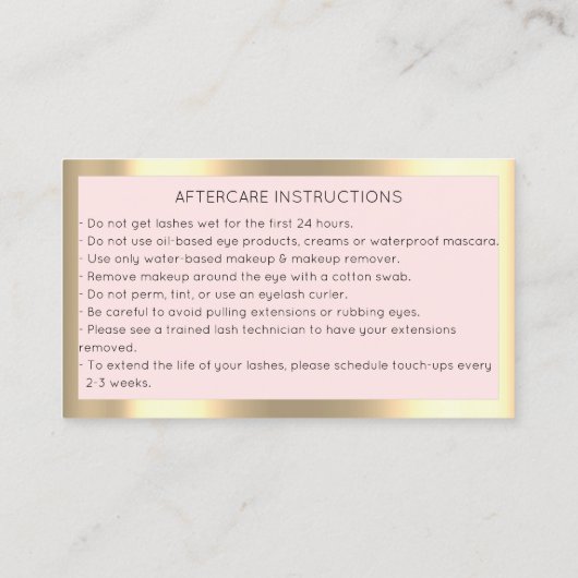 Bruine Eyelash-microblade QrCode Aftercare Visitekaartje (Achterkant)