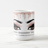 Bruine Eyelashes-Roos - Zachte glitterschijven Koffiemok (Center)